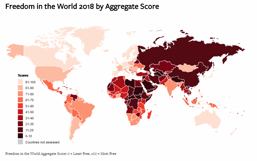 Свобода в мире по Freedom House